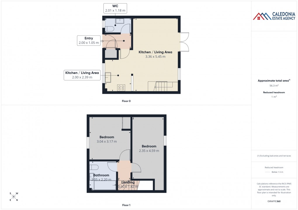 Floorplan for Steading No 1 Balvatin Cottages, Perth Road, Newtonmore
